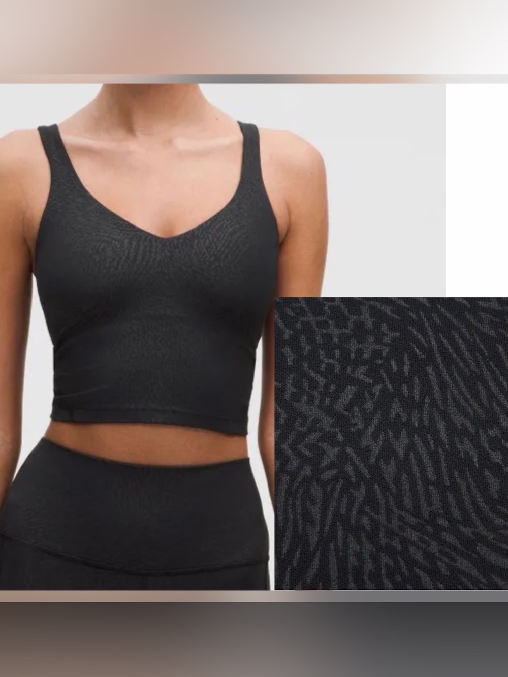 Lululemon NWT Ripple Emboss Black Align Tank Size 12
